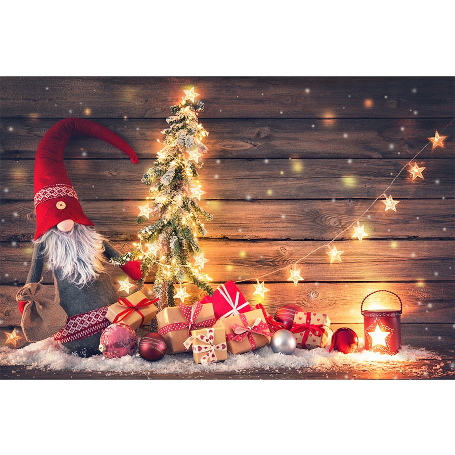 Christmas Photography Backdrop Photocall Window Tree Gift Baby Portrait Party Decor Background Photographic Photo Studio acacuss