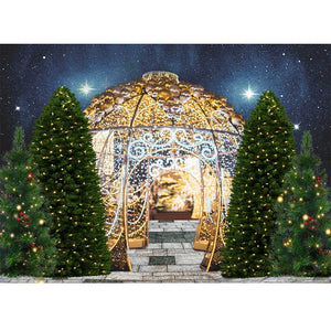 Christmas Photography Backdrop Photocall Window Tree Gift Baby Portrait Party Decor Background Photographic Photo Studio acacuss