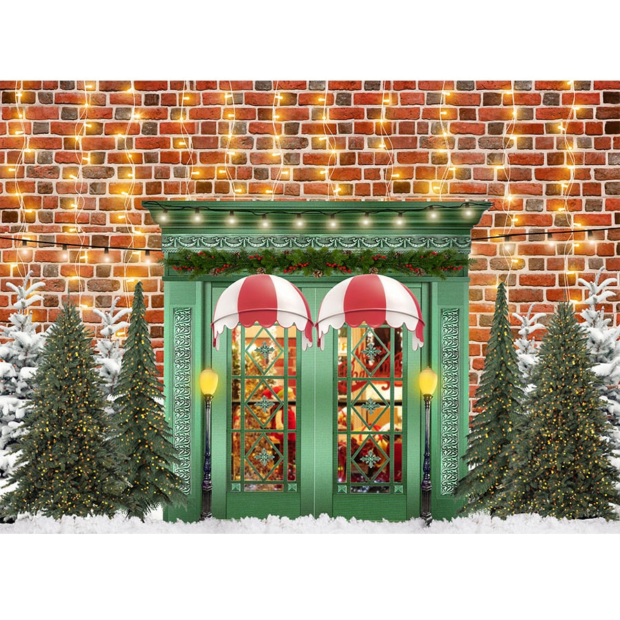 Christmas Photography Backdrop Photocall Window Tree Gift Baby Portrait Party Decor Background Photographic Photo Studio acacuss