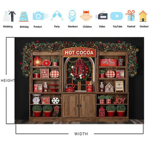 Christmas Photography Backdrop Photocall Window Tree Gift Baby Portrait Party Decor Background Photographic Photo Studio acacuss