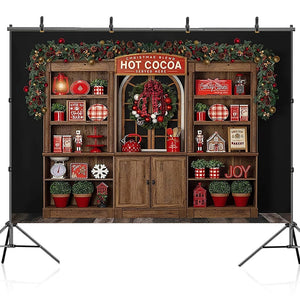 Christmas Photography Backdrop Photocall Window Tree Gift Baby Portrait Party Decor Background Photographic Photo Studio acacuss