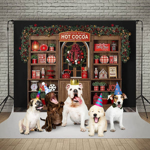 Christmas Photography Backdrop Photocall Window Tree Gift Baby Portrait Party Decor Background Photographic Photo Studio acacuss