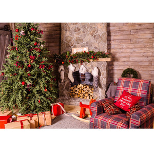 Christmas Photography Backdrop Photocall Window Tree Gift Party Decor Background Portrait Photographic Kids Photo Studio acacuss