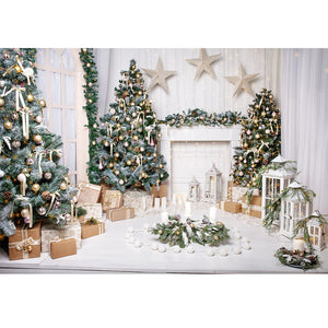 Christmas Photography Backdrop Photocall Window Tree Gift Party Decor Background Portrait Photographic Kids Photo Studio acacuss