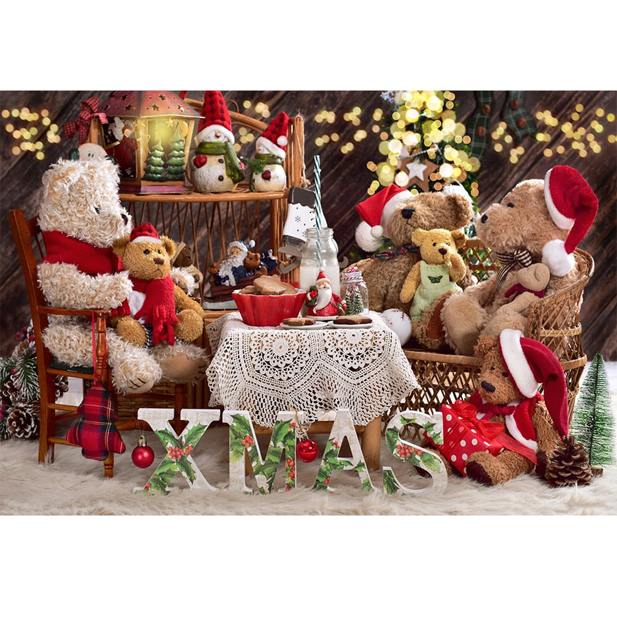 Christmas Photography Backdrop Photocall Window Tree Gift Party Decor Background Portrait Photographic Kids Photo Studio acacuss