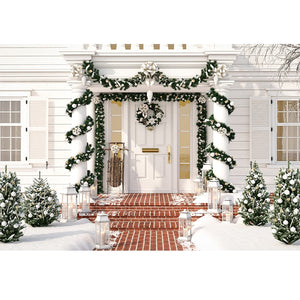 Christmas Photography Backdrop Photocall Window Tree Gift Party Decor Background Portrait Photographic Kids Photo Studio acacuss