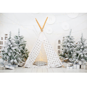 Christmas Photography Backdrop Photocall Window Tree Gift Party Decor Background Portrait Photographic Kids Photo Studio acacuss