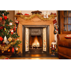 Christmas Photography Backdrop Photocall Window Tree Gift Party Decor Background Portrait Photographic Kids Photo Studio acacuss