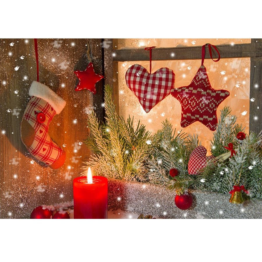 Christmas Photography Backdrop Photocall Window Tree Gift Party Decor Background Portrait Photographic Kids Photo Studio acacuss