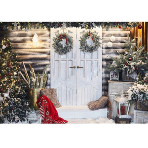 Christmas Photography Backdrop Photocall Window Tree Gift Party Decor Background Portrait Photographic Kids Photo Studio acacuss