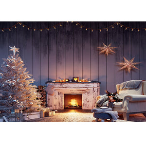 Christmas Photography Backdrop Photocall Window Tree Gift Party Decor Background Portrait Photographic Kids Photo Studio acacuss