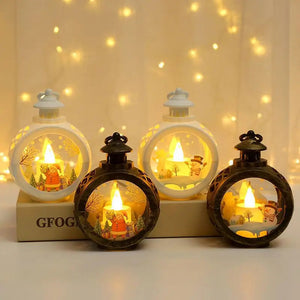Christmas Portable Lamp Santa Claus Snowman Small Night Light Lantern LED Lights Christmas Supplies Home Decor Desk Accessories acacuss