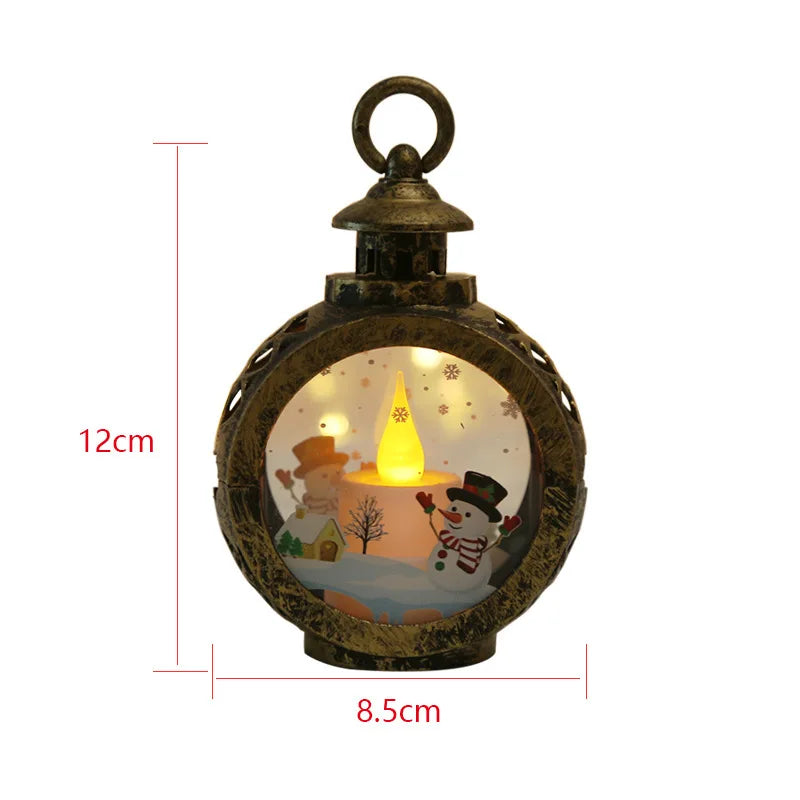 Christmas Portable Lamp Santa Claus Snowman Small Night Light Lantern LED Lights Christmas Supplies Home Decor Desk Accessories acacuss