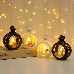 Christmas Portable Lamp Santa Claus Snowman Small Night Light Lantern LED Lights Christmas Supplies Home Decor Desk Accessories acacuss