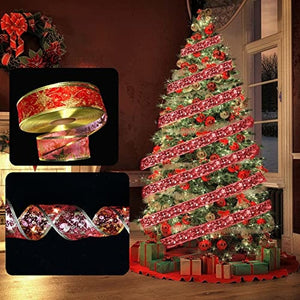 Christmas Ribbon Fairy Light Christmas Decoration DIY Bows String Light Tree Ornaments For Home 2023 Xmas Decor New Year Navidad acacuss