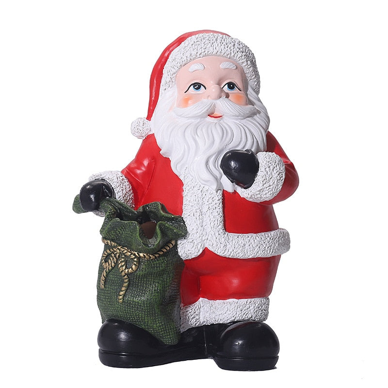 Christmas Santa Claus Figure Statues Resin Crafts Vase Sculpture Desktop Festival Ornament Living Room Interior Home Decor Gift acacuss