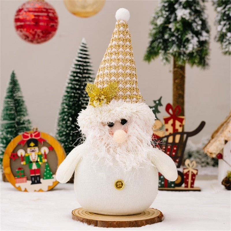 Christmas Santa-Claus Figurine Snowman  Standing Statue Christmas Decoration Desktop Ornaments 2023 New Year Gift acacuss