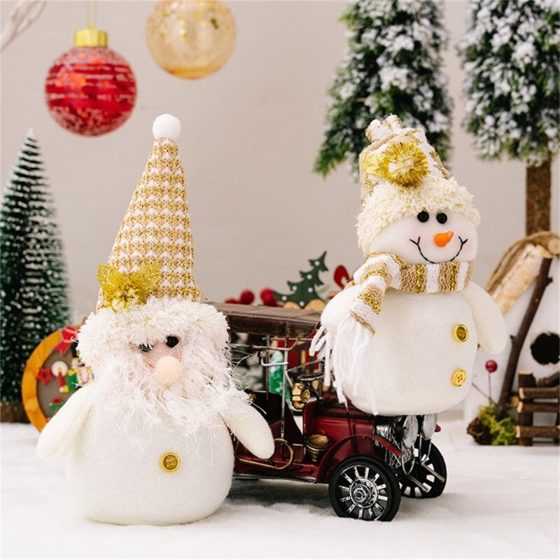 Christmas Santa-Claus Figurine Snowman  Standing Statue Christmas Decoration Desktop Ornaments 2023 New Year Gift acacuss