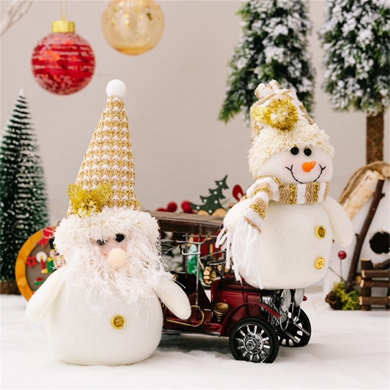Christmas Santa-Claus Figurine Snowman  Standing Statue Christmas Decoration Desktop Ornaments 2023 New Year Gift acacuss