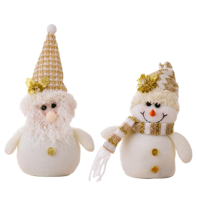 Christmas Santa-Claus Figurine Snowman  Standing Statue Christmas Decoration Desktop Ornaments 2023 New Year Gift acacuss