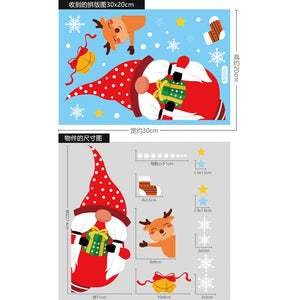 Christmas Santa Claus Window Stickers Wall Ornaments Christmas Pendant Merry Christmas For Home Decor New Year Stickers 2023 acacuss