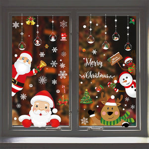 Christmas Santa Claus Window Stickers Wall Ornaments Christmas Pendant Merry Christmas For Home Decor New Year Stickers 2023 acacuss