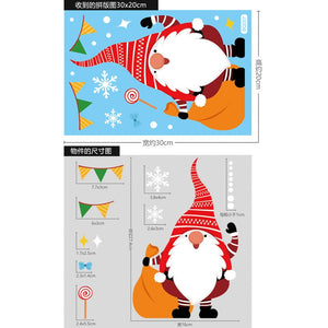 Christmas Santa Claus Window Stickers Wall Ornaments Christmas Pendant Merry Christmas For Home Decor New Year Stickers 2023 acacuss