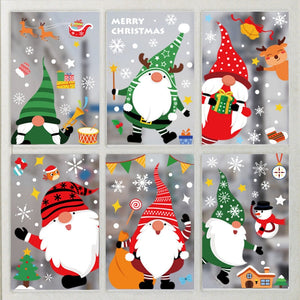 Christmas Santa Claus Window Stickers Wall Ornaments Christmas Pendant Merry Christmas For Home Decor New Year Stickers 2023 acacuss