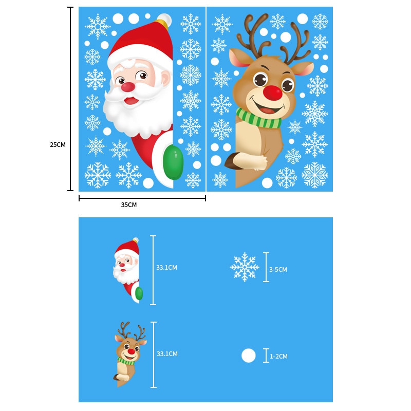 Christmas Santa Claus Window Stickers Wall Ornaments Christmas Pendant Merry Christmas For Home Decor New Year Stickers 2023 acacuss