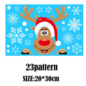 Christmas Santa Claus Window Stickers Wall Ornaments Christmas Pendant Merry Christmas For Home Decor New Year Stickers 2023 acacuss
