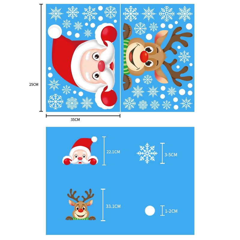 Christmas Santa Claus Window Stickers Wall Ornaments Christmas Pendant Merry Christmas For Home Decor New Year Stickers 2023 acacuss
