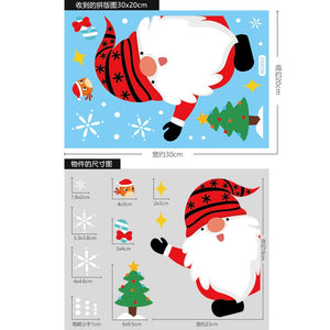 Christmas Santa Claus Window Stickers Wall Ornaments Christmas Pendant Merry Christmas For Home Decor New Year Stickers 2023 acacuss