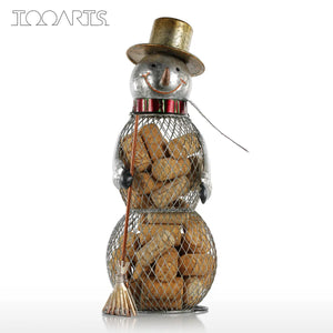Christmas Snowman Cork Container Metal Handcrafts Home Decoration  Practical Crafts Christmas Gift Kitchen Cork Storage Decor acacuss