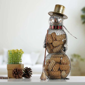 Christmas Snowman Cork Container Metal Handcrafts Home Decoration  Practical Crafts Christmas Gift Kitchen Cork Storage Decor acacuss