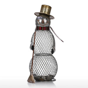 Christmas Snowman Cork Container Metal Handcrafts Home Decoration  Practical Crafts Christmas Gift Kitchen Cork Storage Decor acacuss