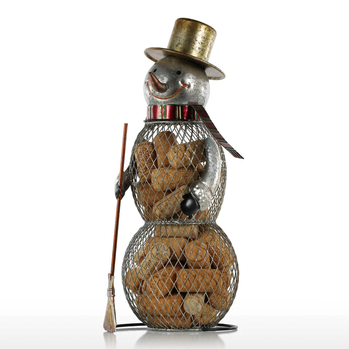 Christmas Snowman Cork Container Metal Handcrafts Home Decoration  Practical Crafts Christmas Gift Kitchen Cork Storage Decor acacuss