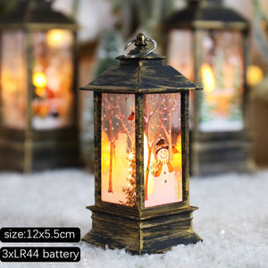 Christmas Snowman Santa Hot Air Balloon Microlandscape Ornament with LED Light Christmas Decor for Home New Year 2024 Navidad acacuss