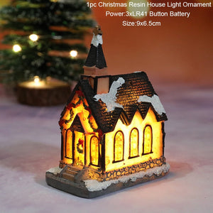 Christmas Snowman Santa Hot Air Balloon Microlandscape Ornament with LED Light Christmas Decor for Home New Year 2024 Navidad acacuss