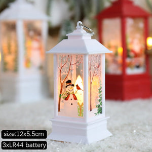 Christmas Snowman Santa Hot Air Balloon Microlandscape Ornament with LED Light Christmas Decor for Home New Year 2024 Navidad acacuss