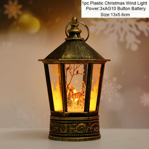 Christmas Snowman Santa Hot Air Balloon Microlandscape Ornament with LED Light Christmas Decor for Home New Year 2024 Navidad acacuss