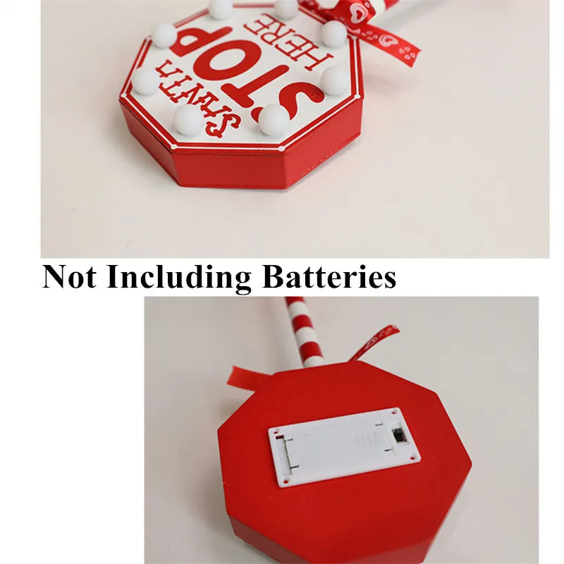 Christmas Table Pendant Wooden Stop Sign LED Light Ornaments Christmas Decoration 2023 Noel Navidad Home Decor Gifts acacuss