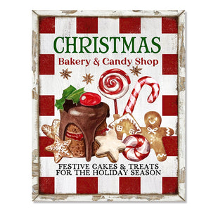 Christmas Wall Art Print Hot Chocolate Candyland Express Gingerbread Bakery Sign Poster Vintage Canvas Painting Kitchen Decor acacuss
