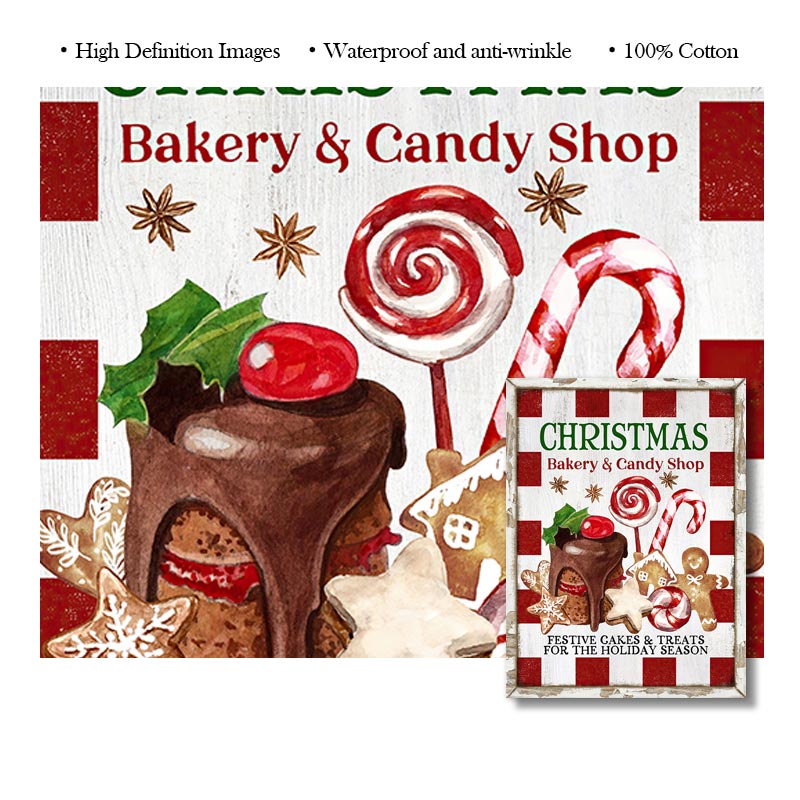 Christmas Wall Art Print Hot Chocolate Candyland Express Gingerbread Bakery Sign Poster Vintage Canvas Painting Kitchen Decor acacuss