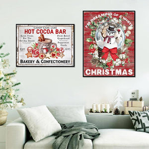 Christmas Wall Art Print Hot Chocolate Candyland Express Gingerbread Bakery Sign Poster Vintage Canvas Painting Kitchen Decor acacuss