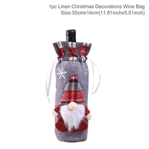 Christmas Wine Bottle Cover Merry Christmas Decorations For Home Christmas Ornament Xmas Table Decor New Year 2024 Navidad Gift acacuss