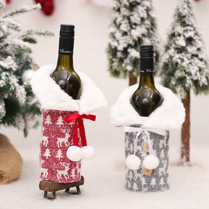 Christmas Wine Bottle Cover Merry Christmas Decorations For Home Christmas Ornament Xmas Table Decor New Year 2024 Navidad Gift acacuss