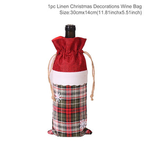 Christmas Wine Bottle Cover Merry Christmas Decorations For Home Christmas Ornament Xmas Table Decor New Year 2024 Navidad Gift acacuss
