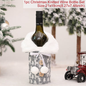 Christmas Wine Bottle Cover Merry Christmas Decorations For Home Christmas Ornament Xmas Table Decor New Year 2024 Navidad Gift acacuss