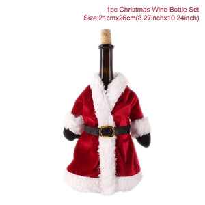 Christmas Wine Bottle Cover Merry Christmas Decorations For Home Christmas Ornament Xmas Table Decor New Year 2024 Navidad Gift acacuss