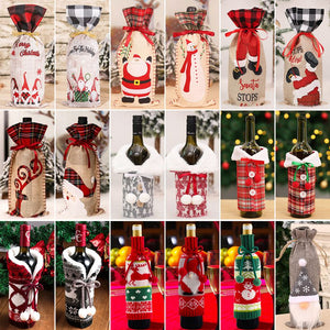 Christmas Wine Bottle Cover Merry Christmas Decorations For Home Christmas Ornament Xmas Table Decor New Year 2024 Navidad Gift acacuss